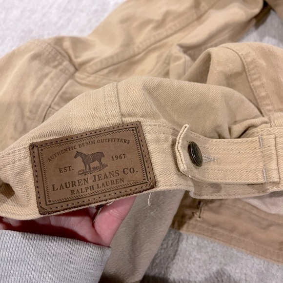 LAUREN JEANS CO Bedford Riding Tan Corduroy Collar Button Denim Jacket SZ P/L - Picture 6 of 8
